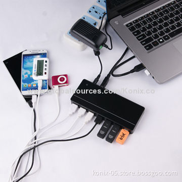 USB 3.0 Multi-full 7-port Hub with Charging Adapter